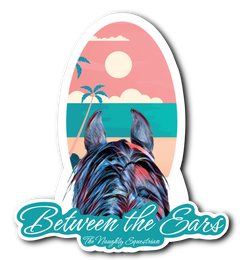 Beach Scene Between the Ears Series Sticker, Laptop Sticker, Western Vinyl Decal