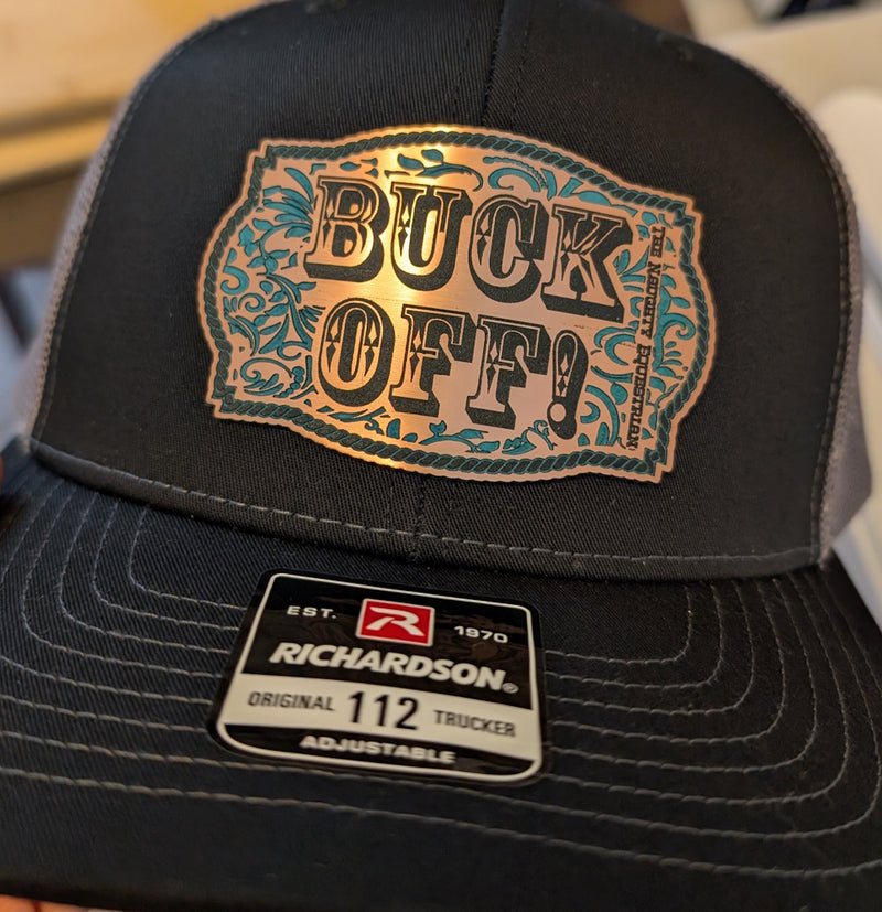 Naughty Equestrian Buck Off Patch Hat - Richardson 112 Trucker Snapback Hat