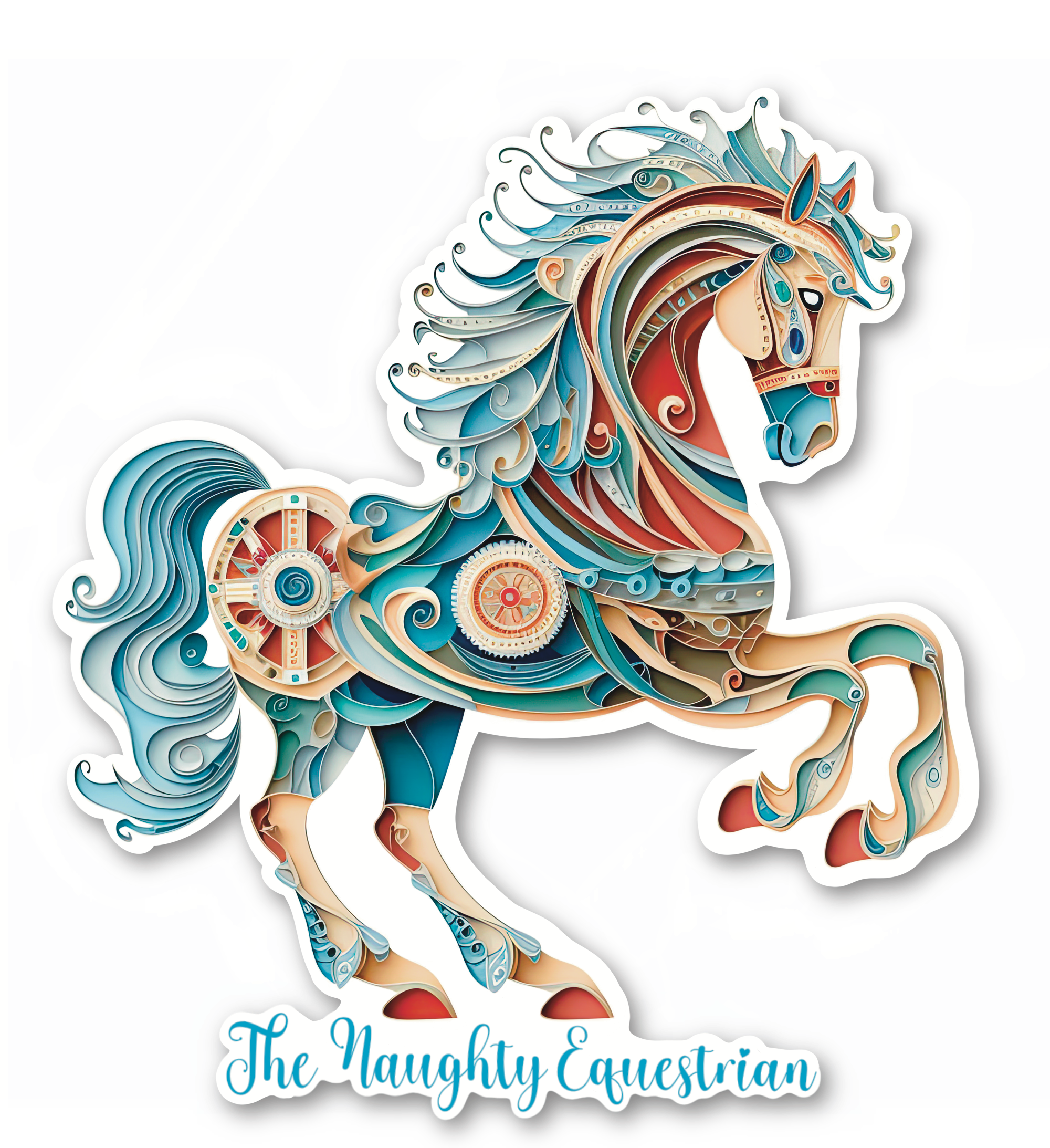 Carousel Horse Western Sticker, Decal