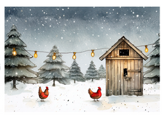 The Naughty Equestrian Wholesale Supplier Chicken Holiday Lights Christmas Card