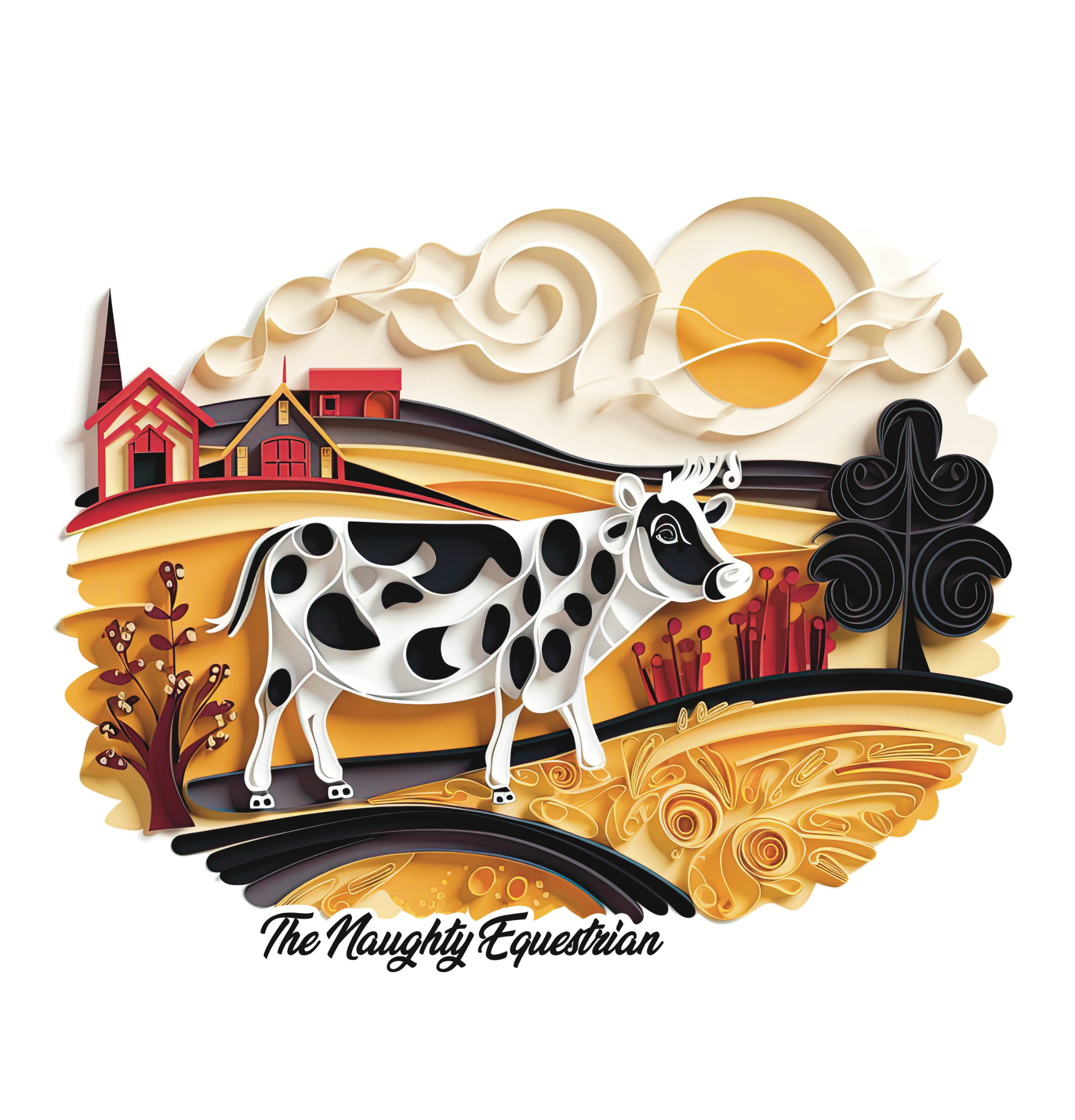 Farm Animals Cow Sticker, Western Decal