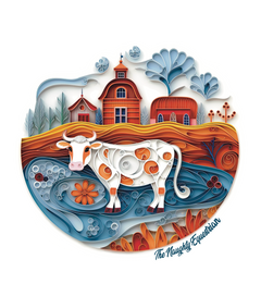 Cow Farm Animals Sticker, Western Decal