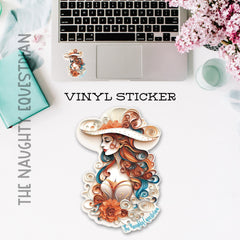 Fancy Cowgirl Sticker, Western Decal