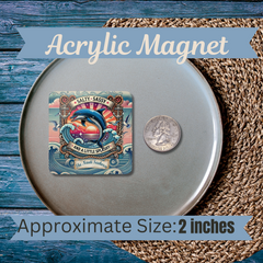 Dolphin Splashy Fridge Magnet