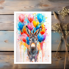 Festive Donkey Birthday Card