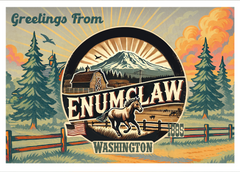 Greetings from Enumclaw 1885, Washington City Postcards, 5x7 Glossy Collectibles