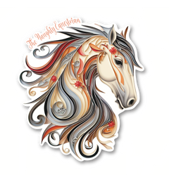 Fancy Horse Design Sticker, Western Decal