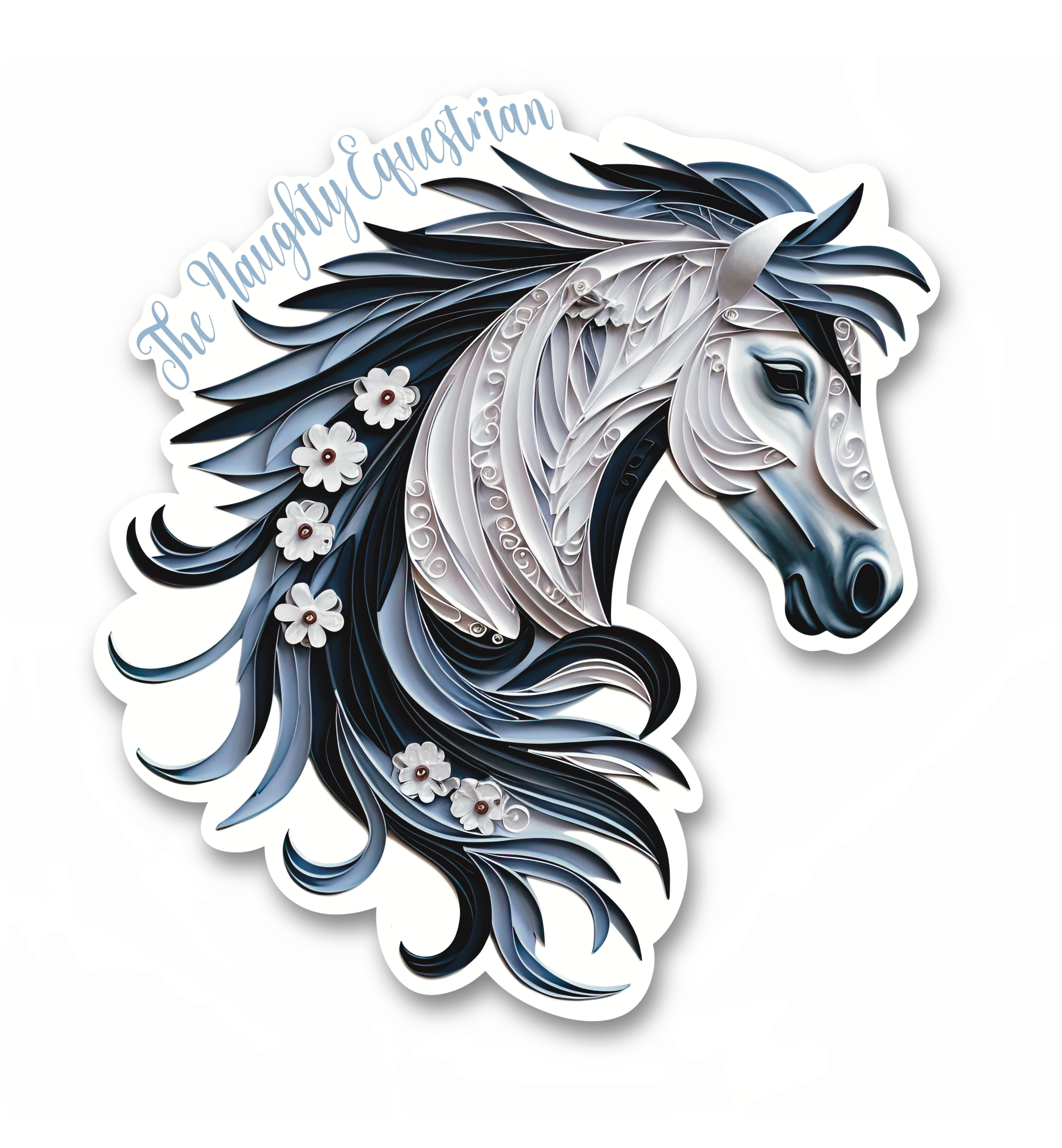 Fancy Design Horse Sticker, Western Decal