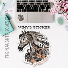 Fancy Designed Horse Sticker, Western Decal