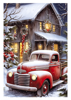 The Naughty Equestrian Wholesale Supplier Farm Truck Christmas Card