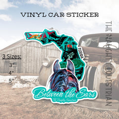 Florida Between the Ears Series Sticker, Vinyl Car Decal