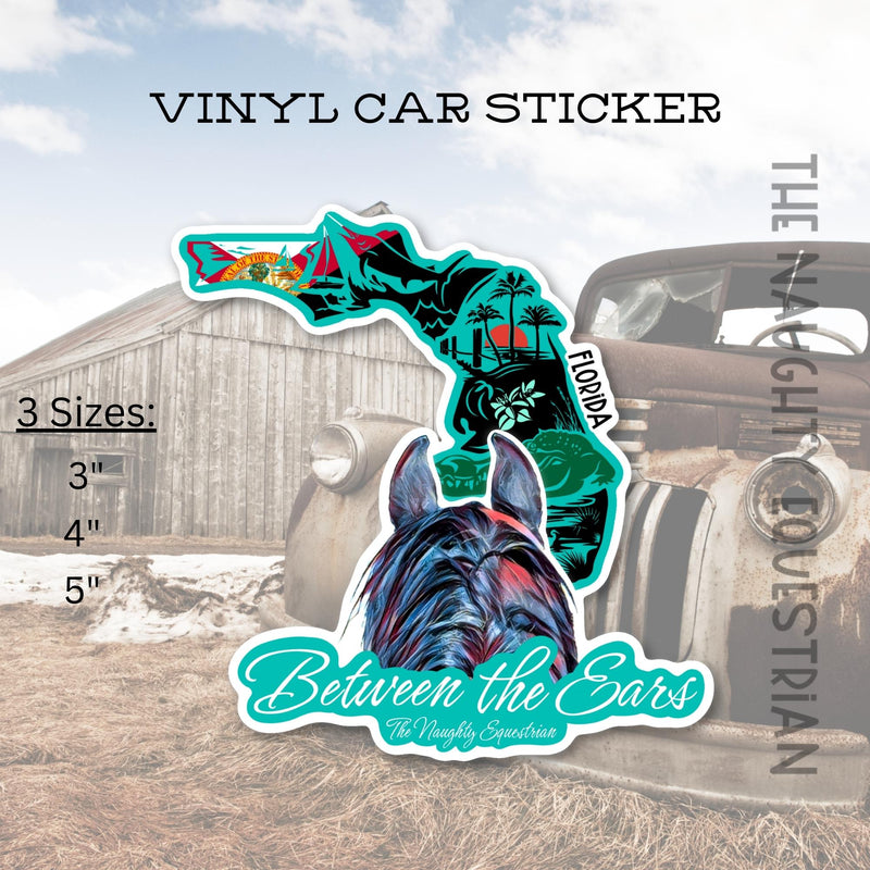 Florida Between the Ears Series Sticker, Vinyl Car Decal