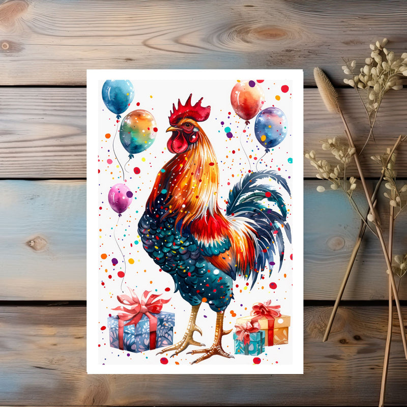 Festive Fowl Birthday Card