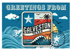 Greetings from Galveston, Texas City Postcards, 5x7 Glossy Collectibles