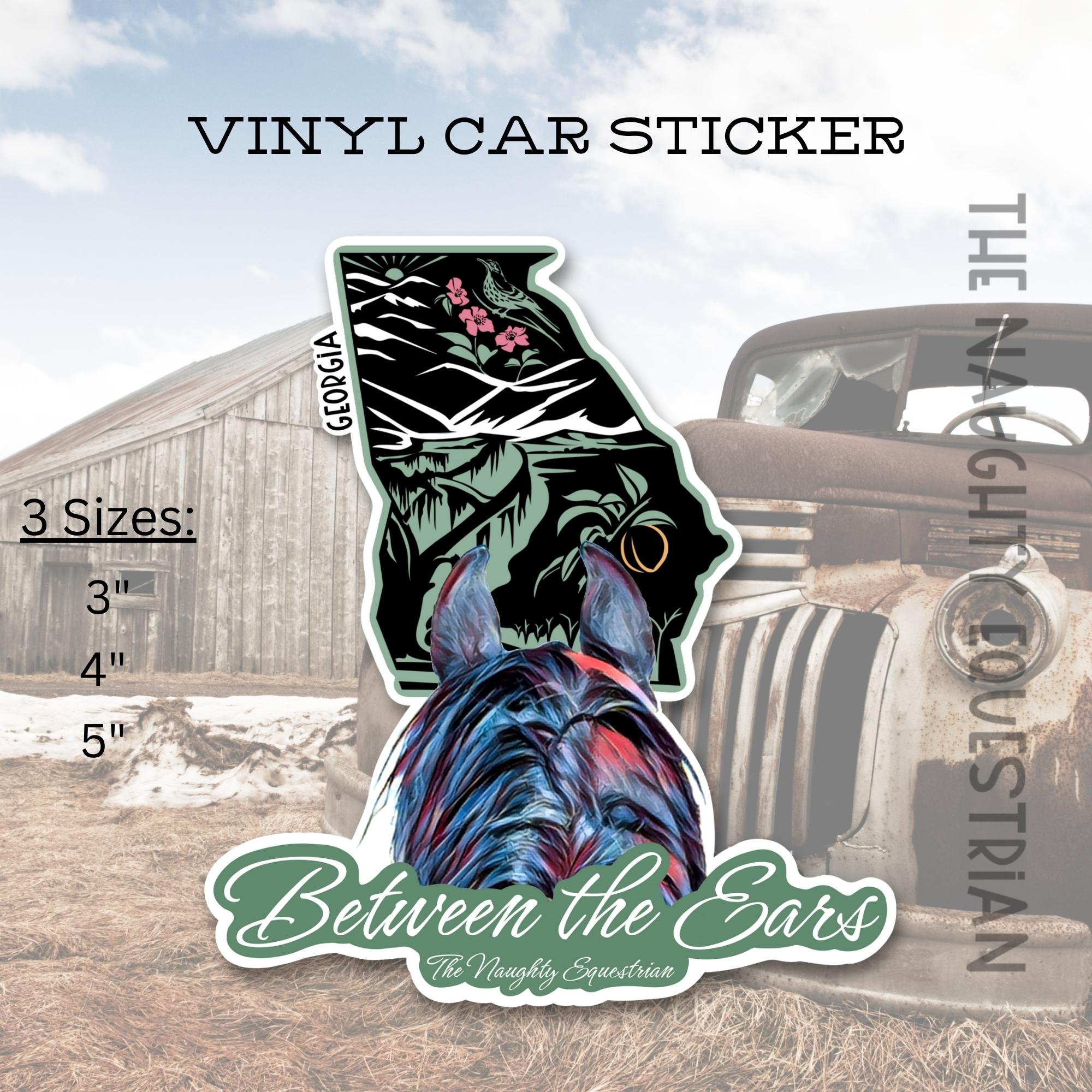 Georgia Between the Ears Series Sticker, Vinyl Car Decal