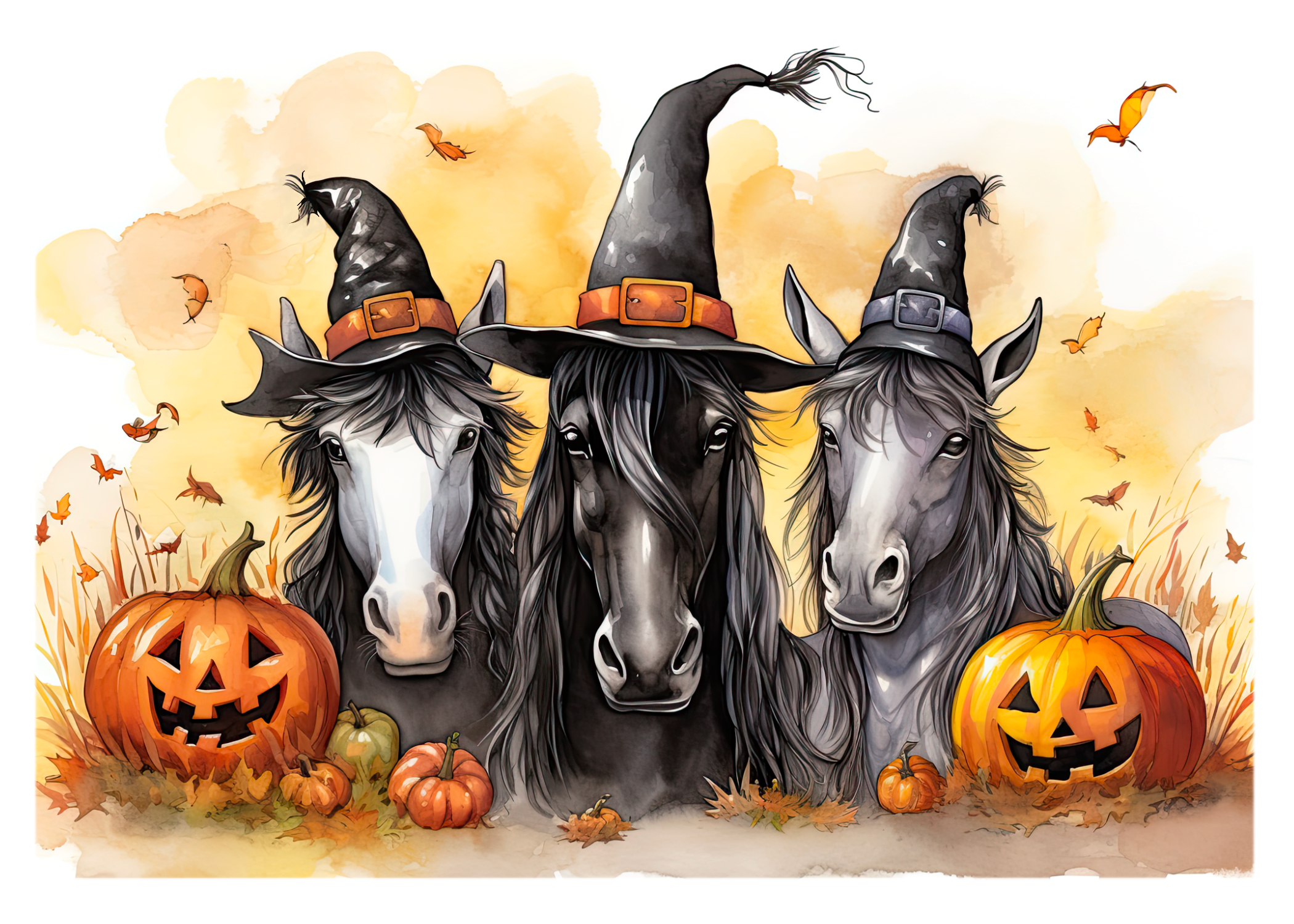Horsey Pocus Halloween Greeting Card 
