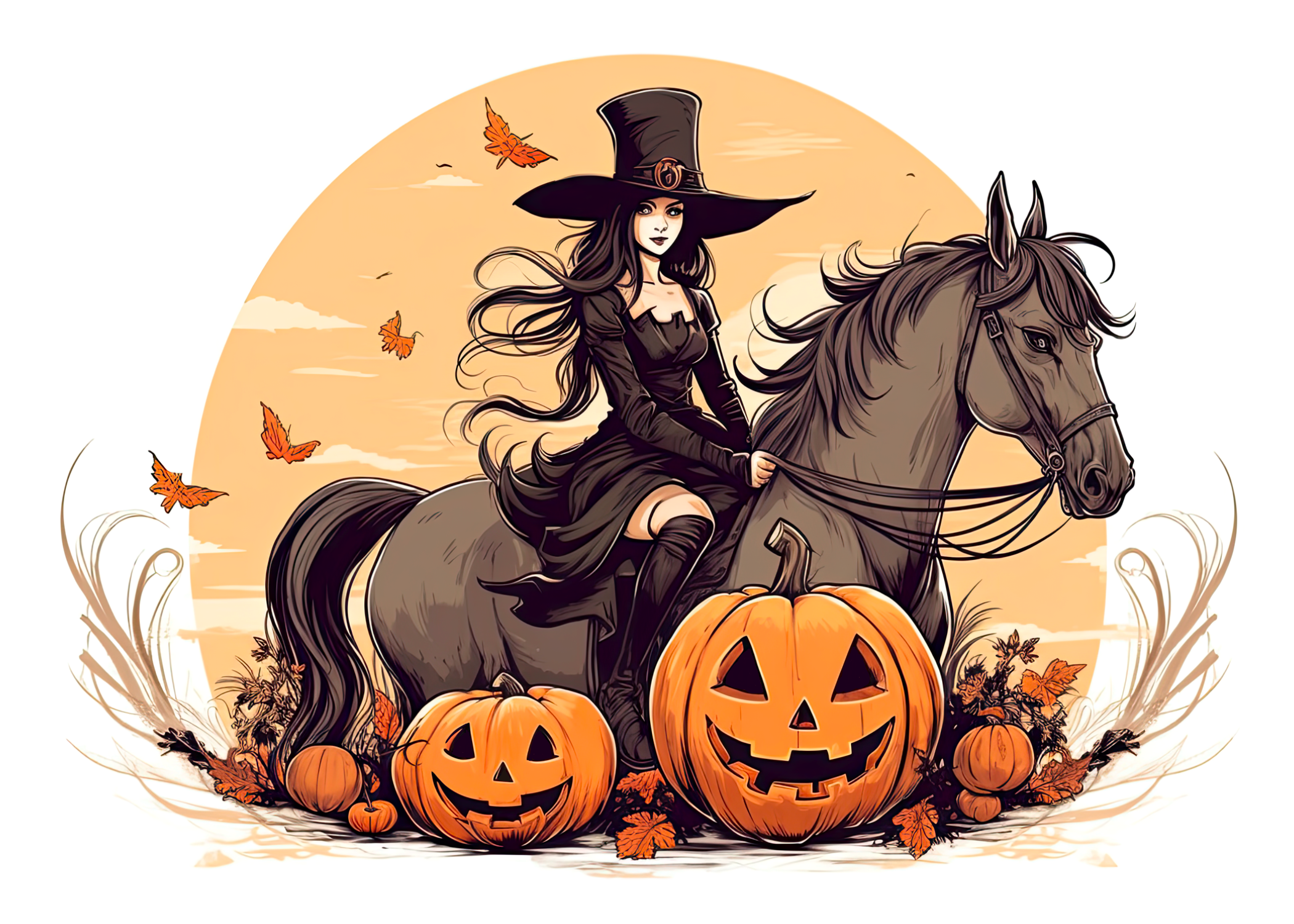The Naughty Equestrian Wholesale Supplier Cowgirl Witch Halloween Greeting Card