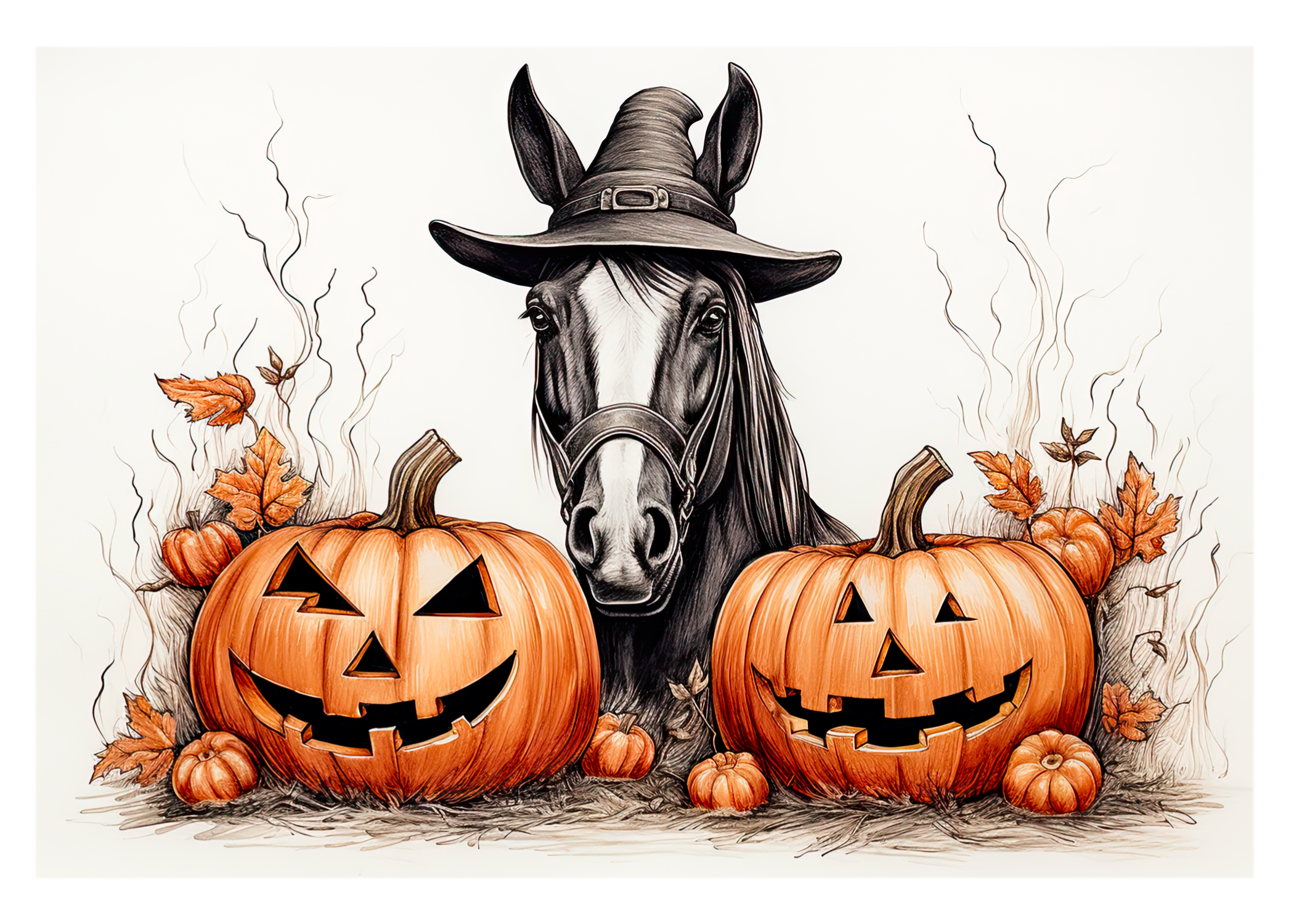 The Naughty Equestrian Wholesale Supplier Black Mare Halloween Greeting Card