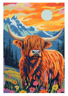 Majestic Highland Cow — Farmer Greeting Card