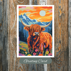 Majestic Highland Cow — Farmer Greeting Card