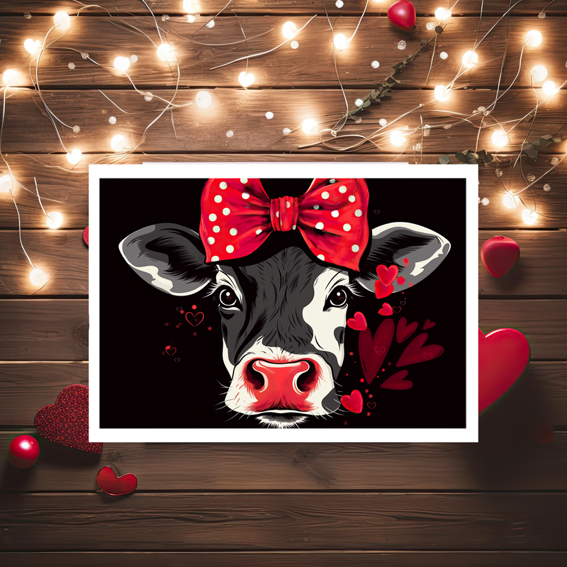 I Love Moo Valentine Greeting Card