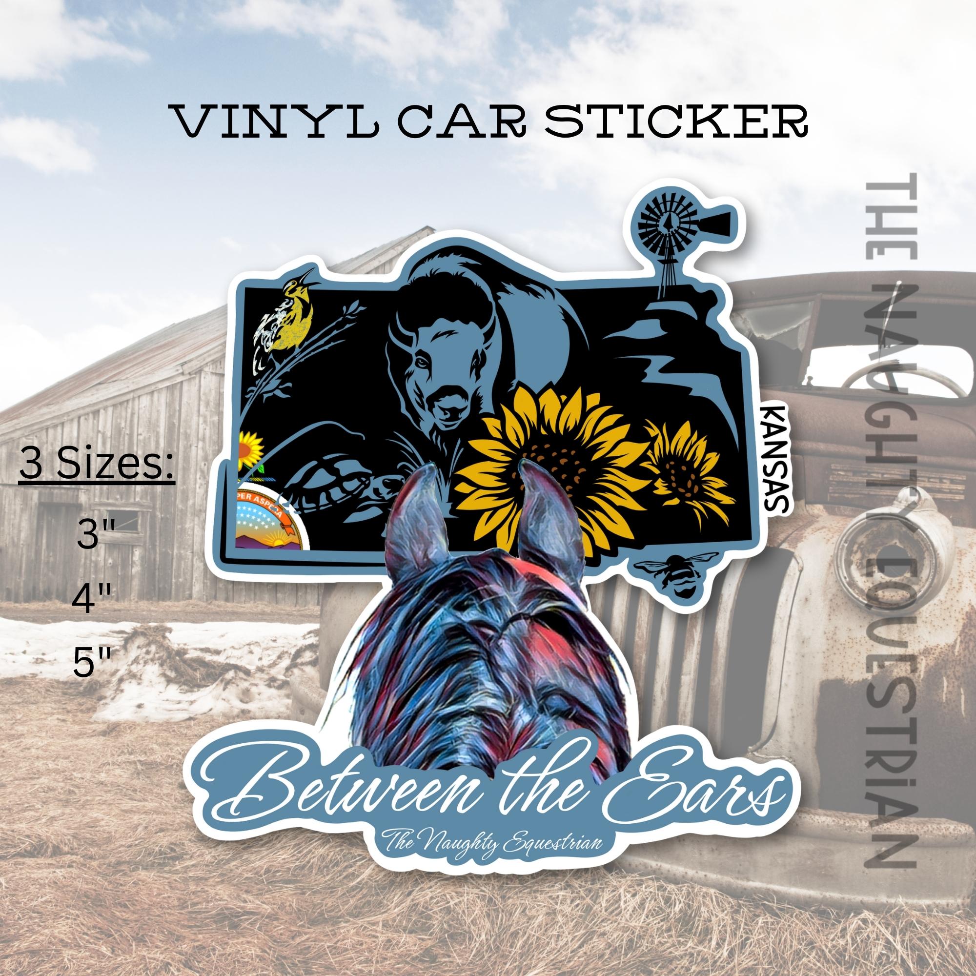 Kansas Between the Ears Series Sticker, Vinyl Car Decal
