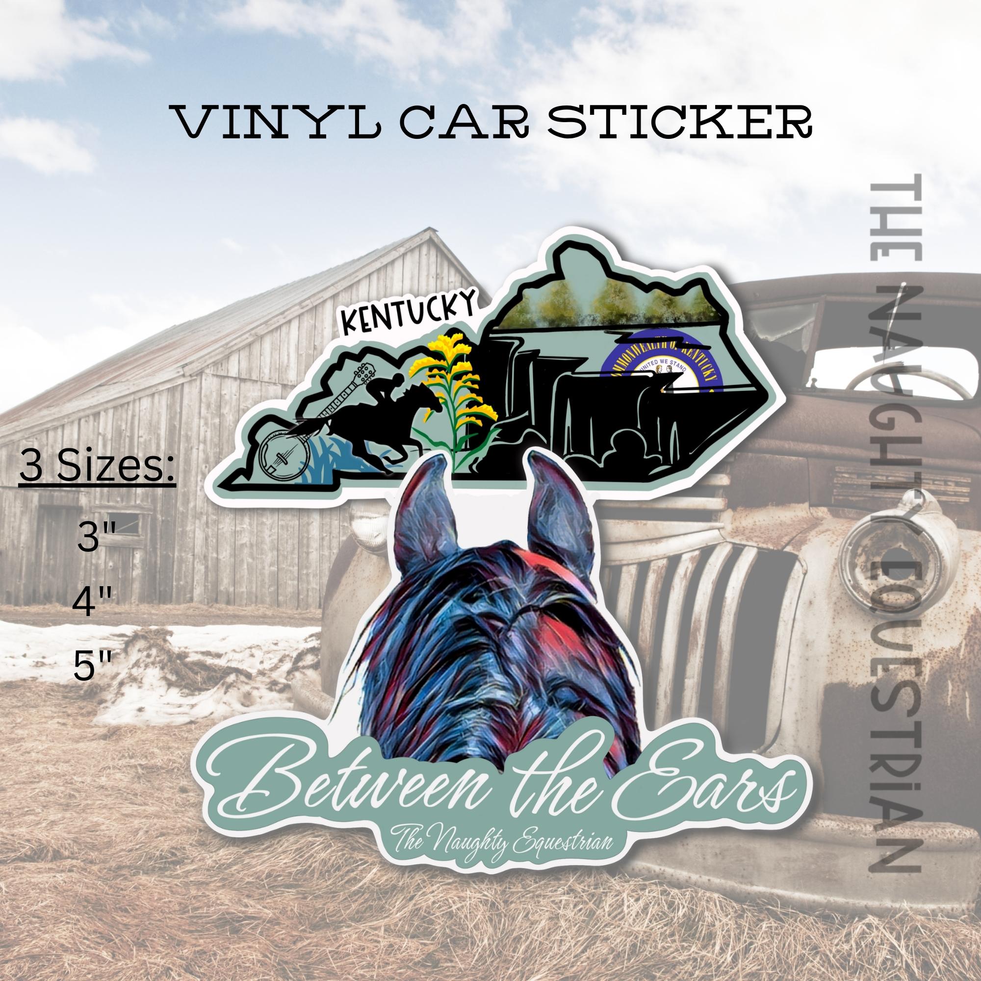 Kentucky Between the Ears Series Sticker, Vinyl Car Decal