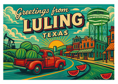 Greetings from Luling, Texas City Postcards, Red Truck Watermelons 5x7 Glossy Collectibles
