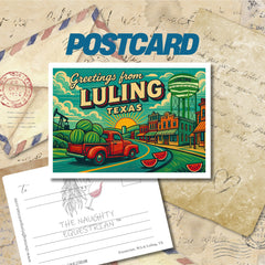 Greetings from Luling, Texas City Postcards, Red Truck Watermelons 5x7 Glossy Collectibles