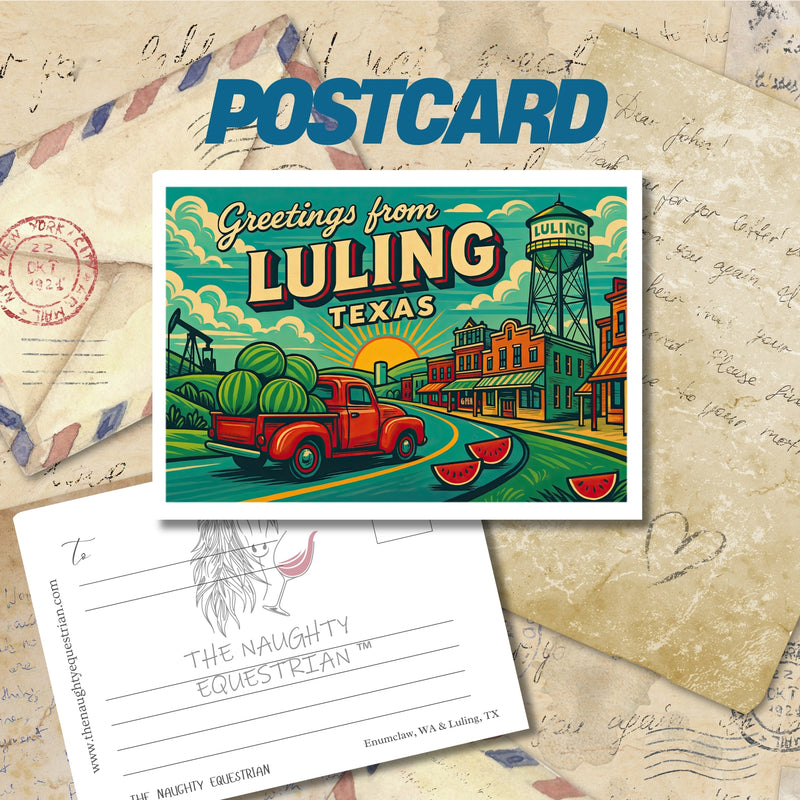 Greetings from Luling, Texas City Postcards, Red Truck Watermelons 5x7 Glossy Collectibles