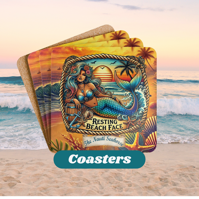 Mermaid Resting Beach Bar Coaster