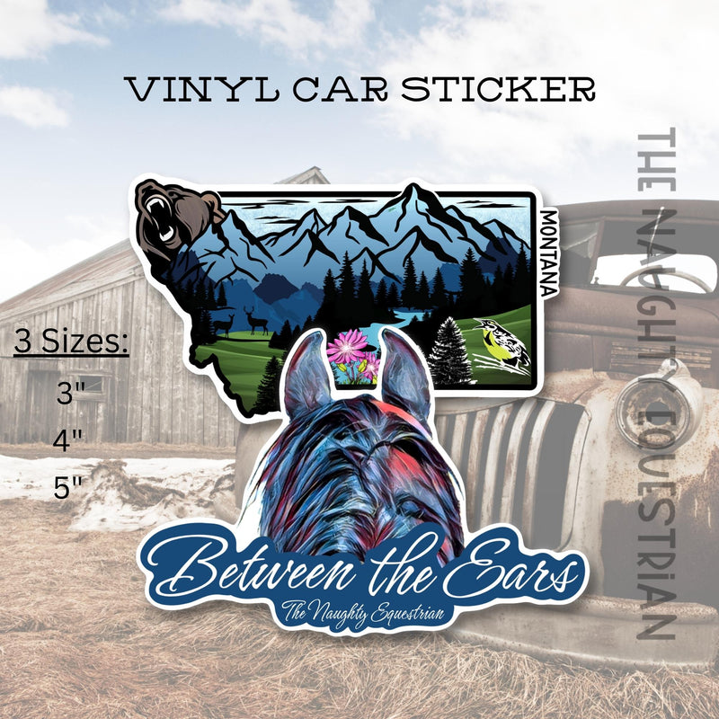Montana Between the Ears Series Sticker, Vinyl Car Decal