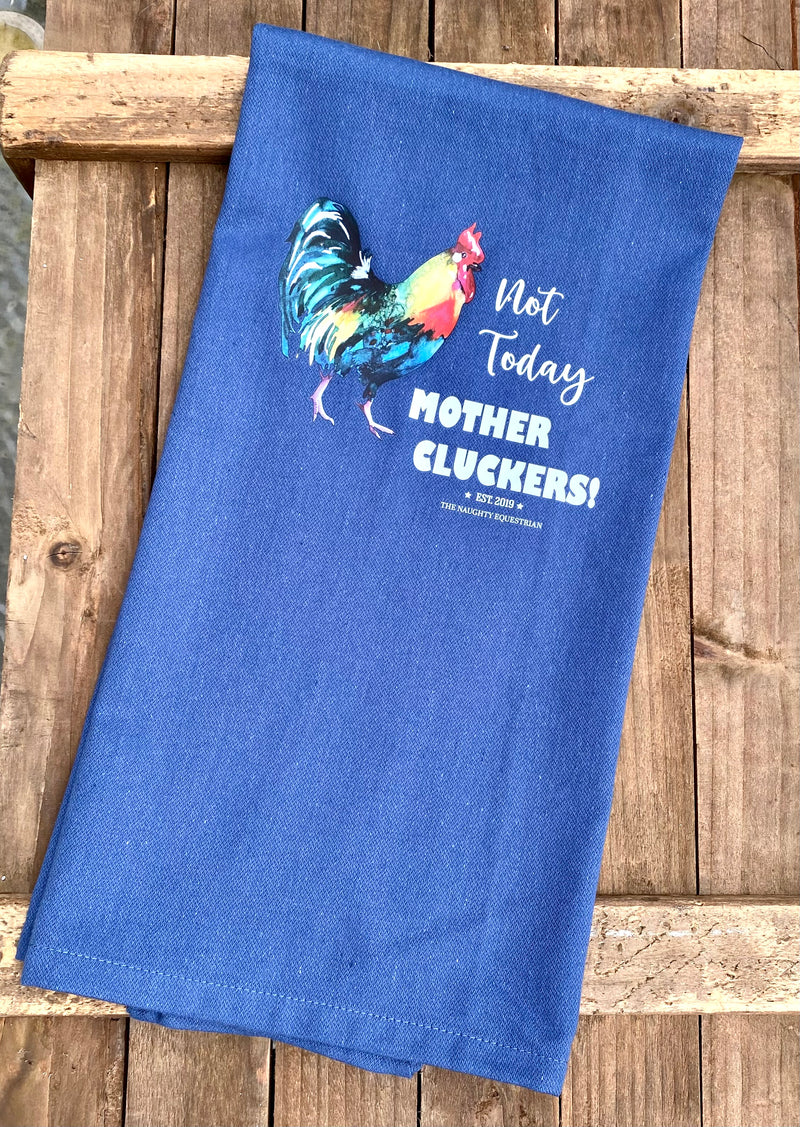 The Naughty Equestrian Wholesale Boutique Supplier Mother Clucker Farm Animal Rooster Cotton Kitchen Tea Towel