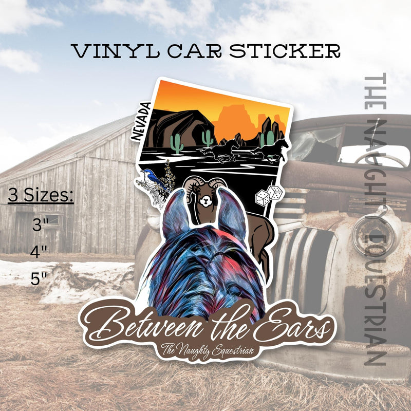 Nevada Between the Ears Series Sticker, Vinyl Car Decal