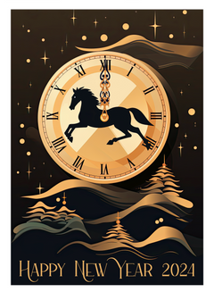 Black Horse New Year Celebration Card