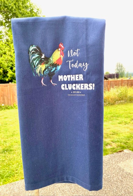 The Naughty Equestrian Wholesale Boutique Supplier Mother Clucker Farm Animal Rooster Cotton Kitchen Tea Towel