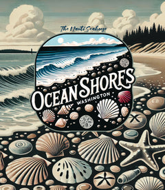 Ocean Shores Rocky Beach Can Cooler 12oz, City Souvenir 12oz Regular
