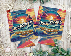 Ocean Shores Sunset Can Cooler 12oz, City Souvenir 12oz Regular