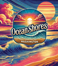 Ocean Shores Sunset Can Cooler 12oz, City Souvenir 12oz Regular