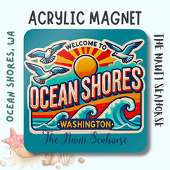 Ocean Shores Seagull &nbsp;Fridge Magnet

Bring a touch of coastal charm to your fridge with our seagull magnet from Ocean Shores, WA. Perfect for adding a serene beachy vibe to any kitchen. Watch the seagulls flit in the sunset as you reach for a snack!

Durable magnets can be used as fridge, desk, or decorative magnets.

Each magnet is a 2"x 2" square with a 5 mm-thick transparent acrylic top.