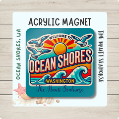 Ocean Shores Seagull &nbsp;Fridge Magnet

Bring a touch of coastal charm to your fridge with our seagull magnet from Ocean Shores, WA. Perfect for adding a serene beachy vibe to any kitchen. Watch the seagulls flit in the sunset as you reach for a snack!

Durable magnets can be used as fridge, desk, or decorative magnets.

Each magnet is a 2"x 2" square with a 5 mm-thick transparent acrylic top.