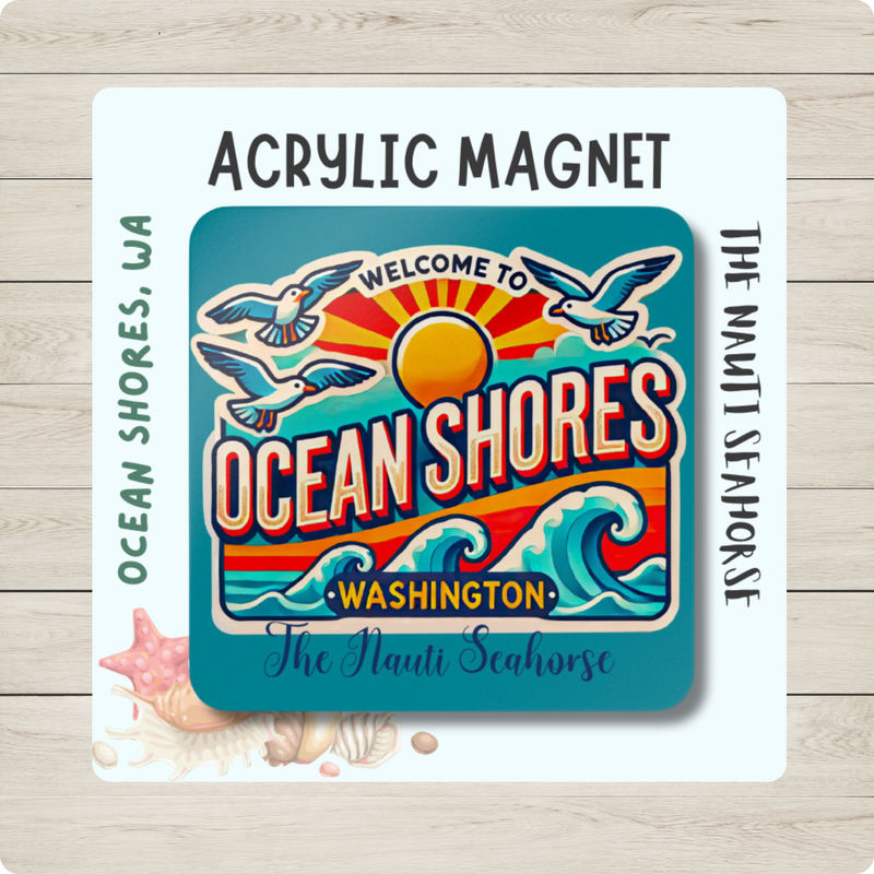 Ocean Shores Seagull  Fridge Magnet

Bring a touch of coastal charm to your fridge with our seagull magnet from Ocean Shores, WA. Perfect for adding a serene beachy vibe to any kitchen. Watch the seagulls flit in the sunset as you reach for a snack!

Durable magnets can be used as fridge, desk, or decorative magnets.

Each magnet is a 2