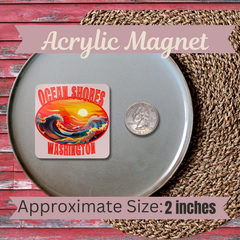 Ocean Shores Sunrise Fridge Magnet

Add a pop of color to your fridge with our Ocean Shores Sunrise magnet! Featuring vibrant reds and purples, this unique magnet captures the beauty of the ocean. It's a perfect souvenir from Ocean Shores, WA. (Magnetize your fridge and your heart!)

Durable magnets can be used as fridge, desk, or decorative magnets.

Each magnet is a 2"x 2" square with a 5 mm-thick transparent acrylic top.