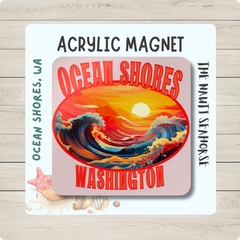 Ocean Shores Sunrise Fridge Magnet

Add a pop of color to your fridge with our Ocean Shores Sunrise magnet! Featuring vibrant reds and purples, this unique magnet captures the beauty of the ocean. It's a perfect souvenir from Ocean Shores, WA. (Magnetize your fridge and your heart!)

Durable magnets can be used as fridge, desk, or decorative magnets.

Each magnet is a 2"x 2" square with a 5 mm-thick transparent acrylic top.
