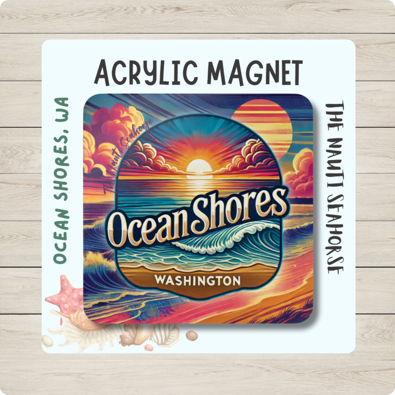 Ocean Shores Sunset Fridge Magnet

Capture the essence of beachy vibes with our Ocean Shores Sunset Fridge Magnet. This vibrant magnet features a stunning sunset scene from the coastal town of Ocean Shores, Washington. Keep your memories of the best beach sunsets alive (on your fridge) with this fun and decorative magnet.

Durable magnets can be used as fridge, desk, or decorative magnets.

Each magnet is a 2