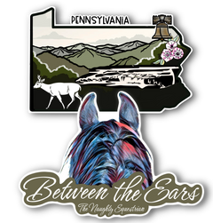 Pennsylvania Between the Ears Series Sticker, Laptop Sticker, Western Vinyl Decal