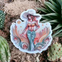 Desert Cowgirl Sticker, Western Decal
