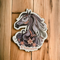 Fancy Designed Horse Sticker, Western Decal