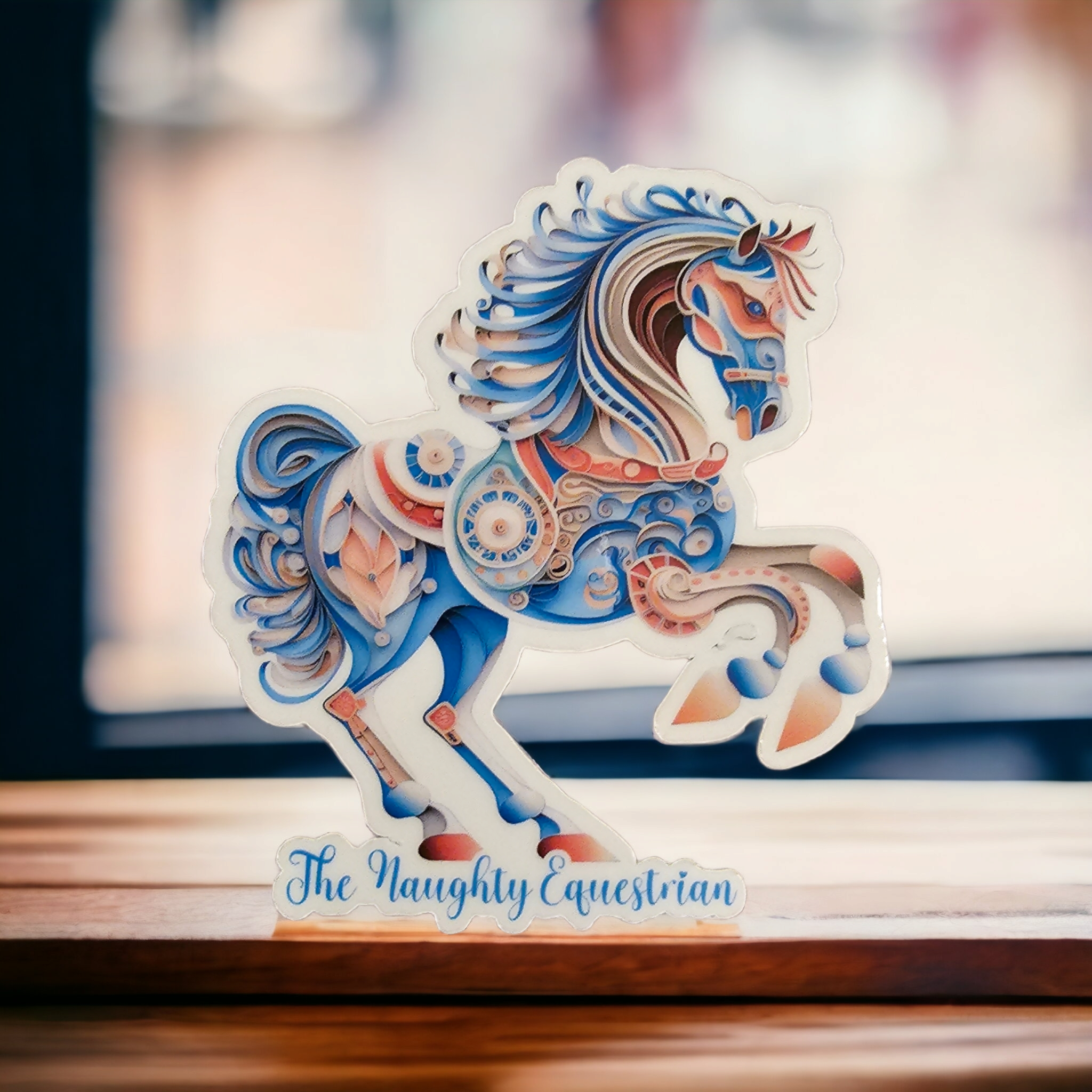 Carousel Horse Sticker, Western Decal