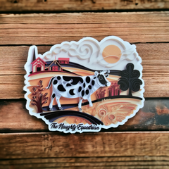 Farm Animals Cow Sticker, Western Decal